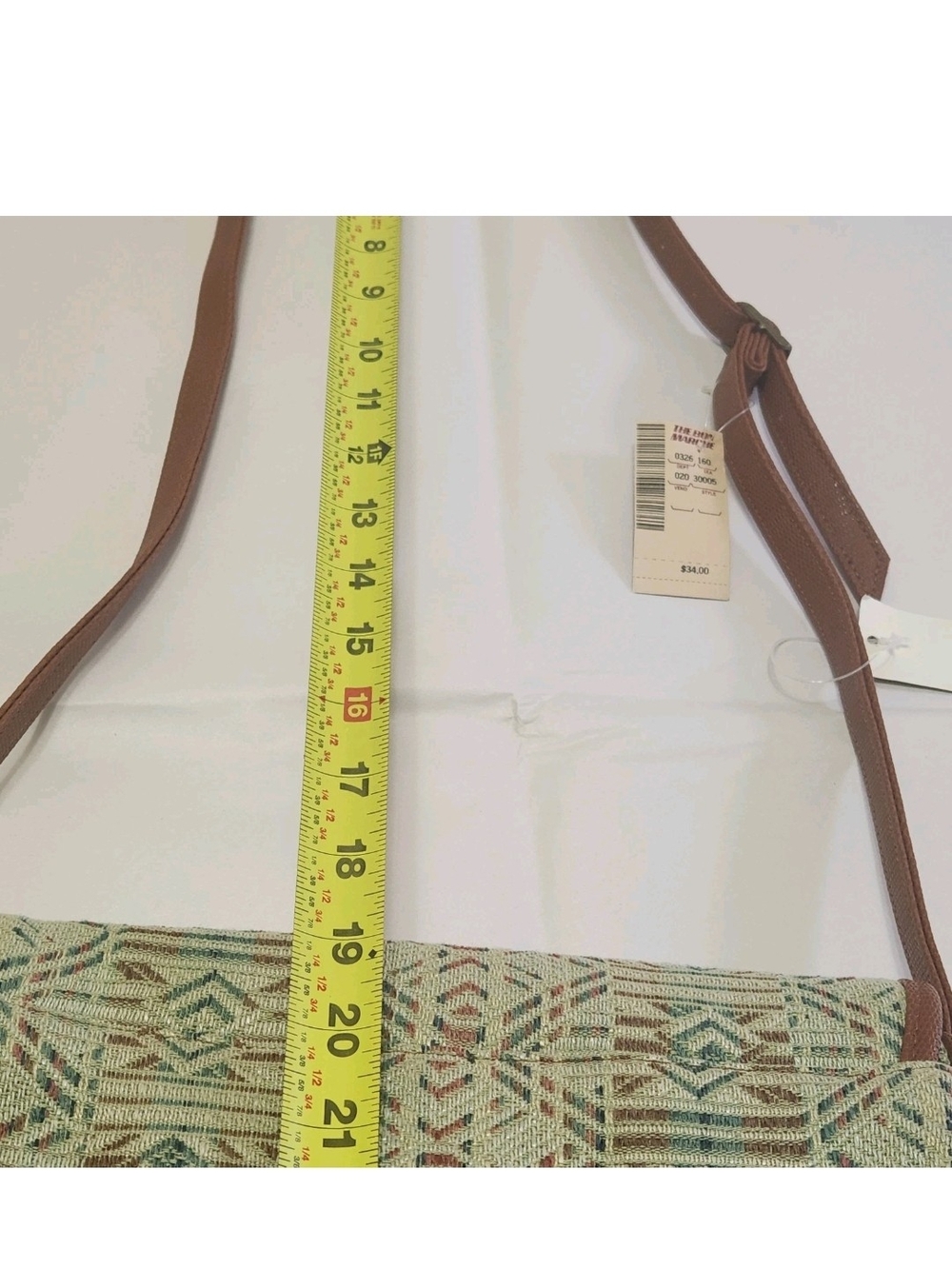 VTG 90s BG Street Aztec Tapestry Carpet Crossbody Bag 10x9x4 Bon Marche Hippie - Picture 8 of 16